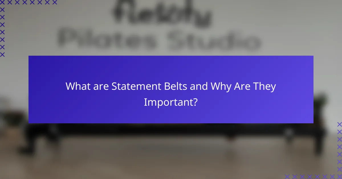 What are Statement Belts and Why Are They Important?