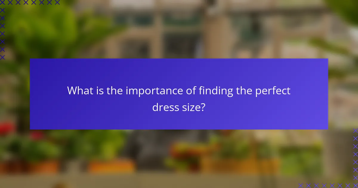 What is the importance of finding the perfect dress size?